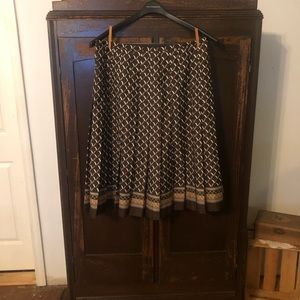 Vintage German Pleated A-Line Skirt